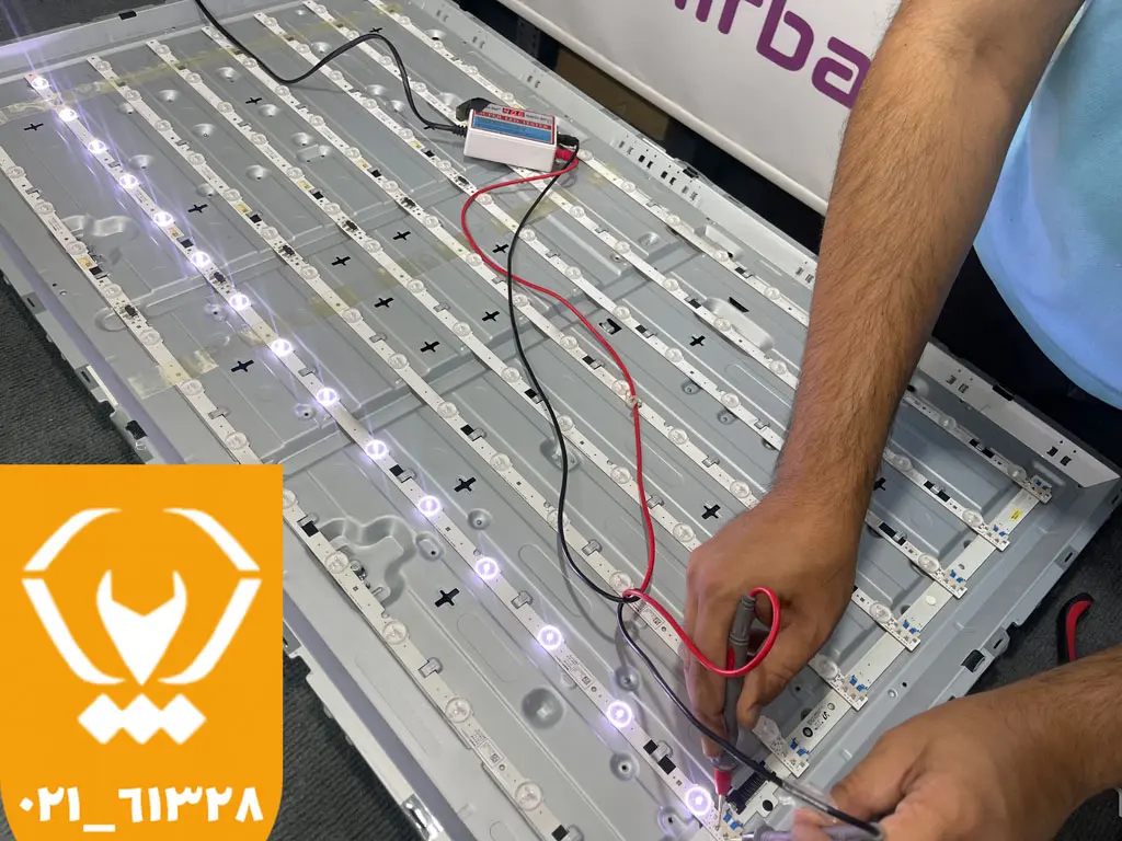 رفع سیاه شدن صفحه تلویزیون ال جی در محل با تعویض بک لایت یا تعمیر برد پاور